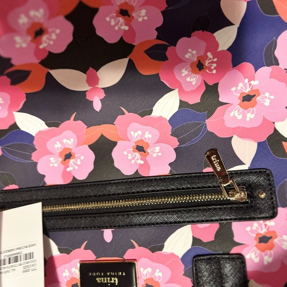 Brand New gorgeous floral, blue / pink Trina Turk NWT purse Tote L #NWT #tote - Picture 12 of 14